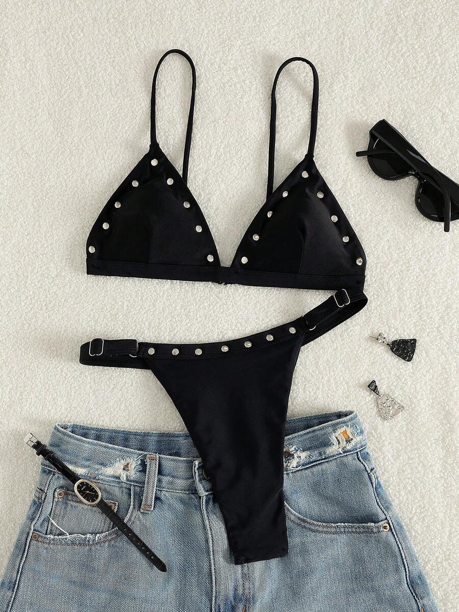 SHEIN CZARNY DWUCZĘŚCIOWY STRÓJ KĄPIELOWY S09__L
