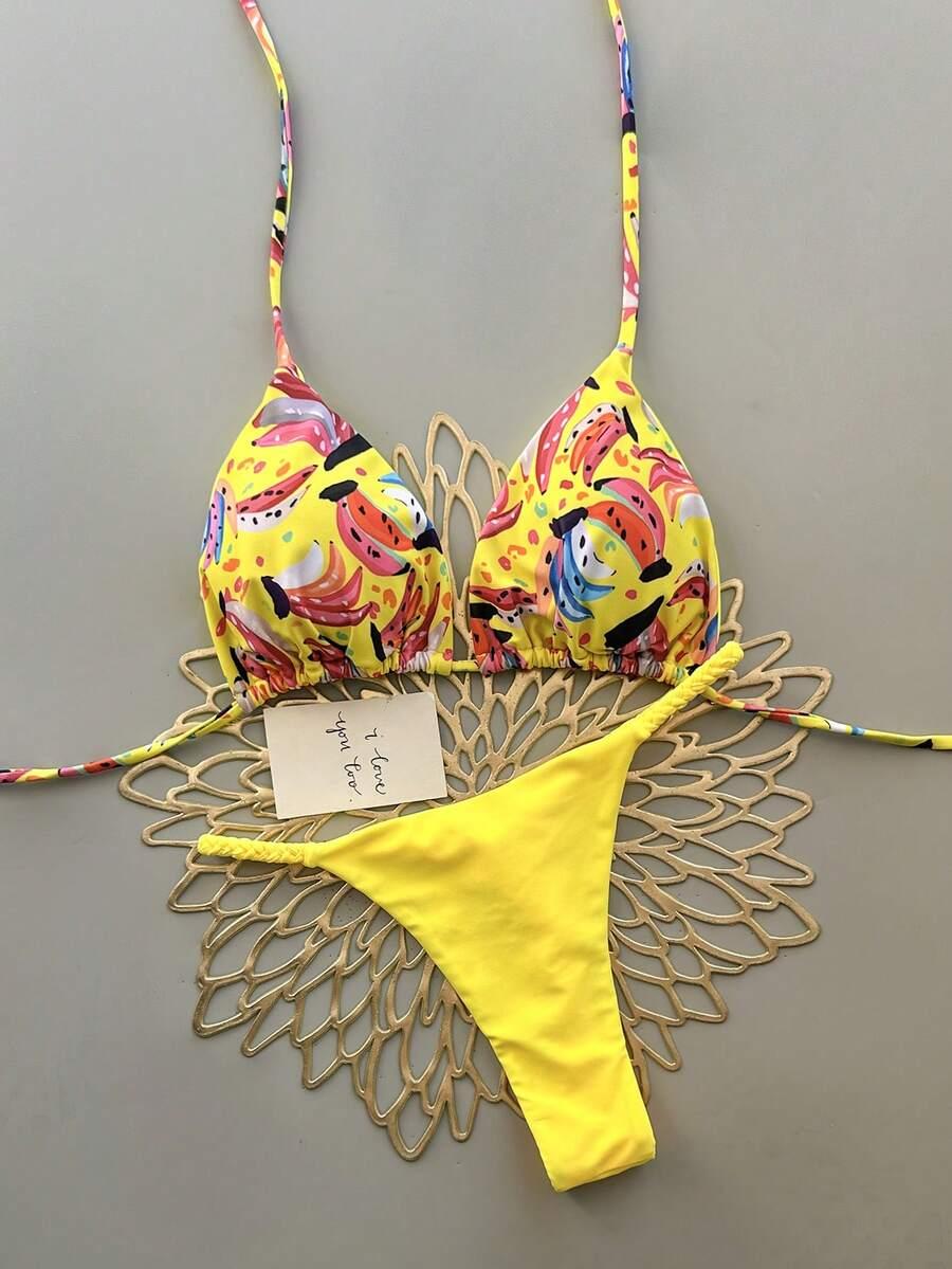 SHEIN DWUCZĘŚCIOWY STRÓJ KĄPIELOWY WZÓR S09__M