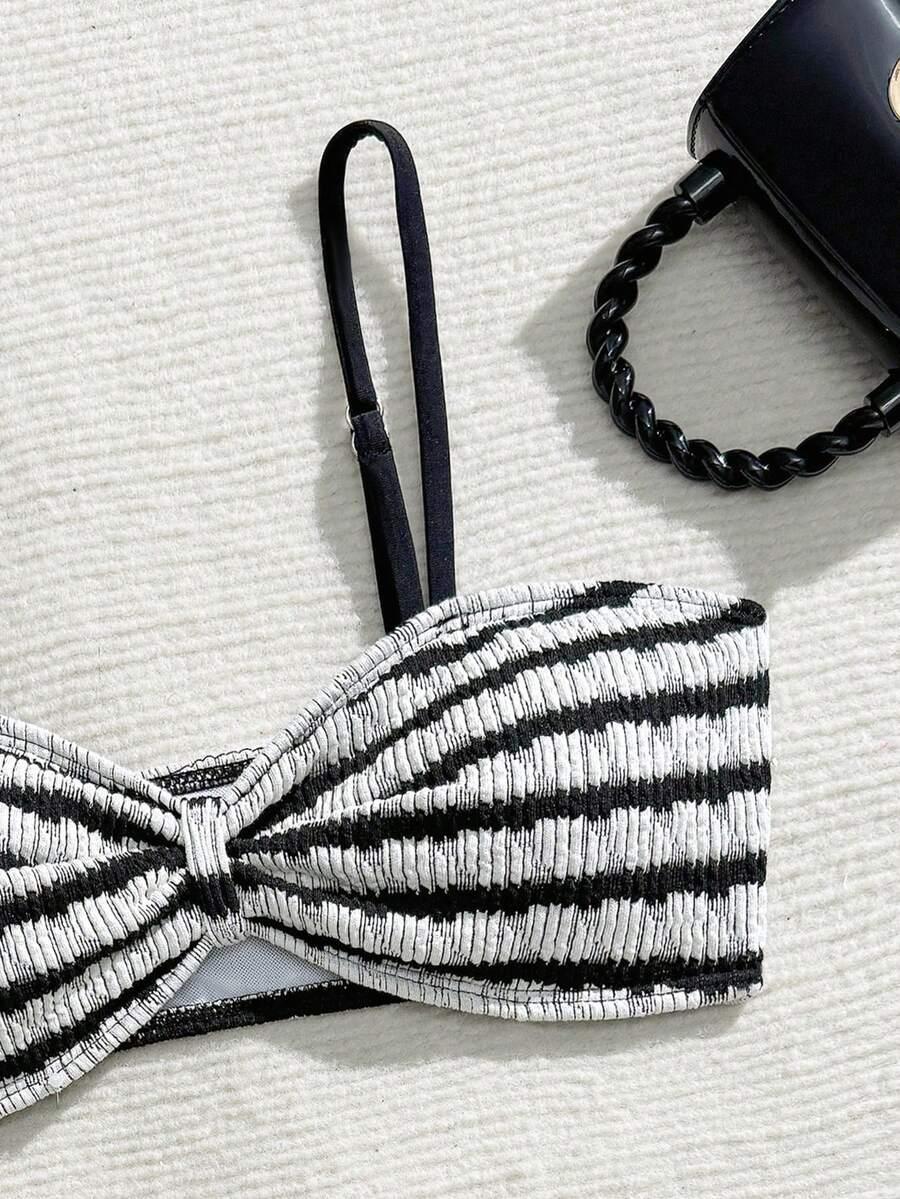 SHEIN DWUCZĘŚCIOWY STRÓJ KĄPIELOWY PASKI S09__140