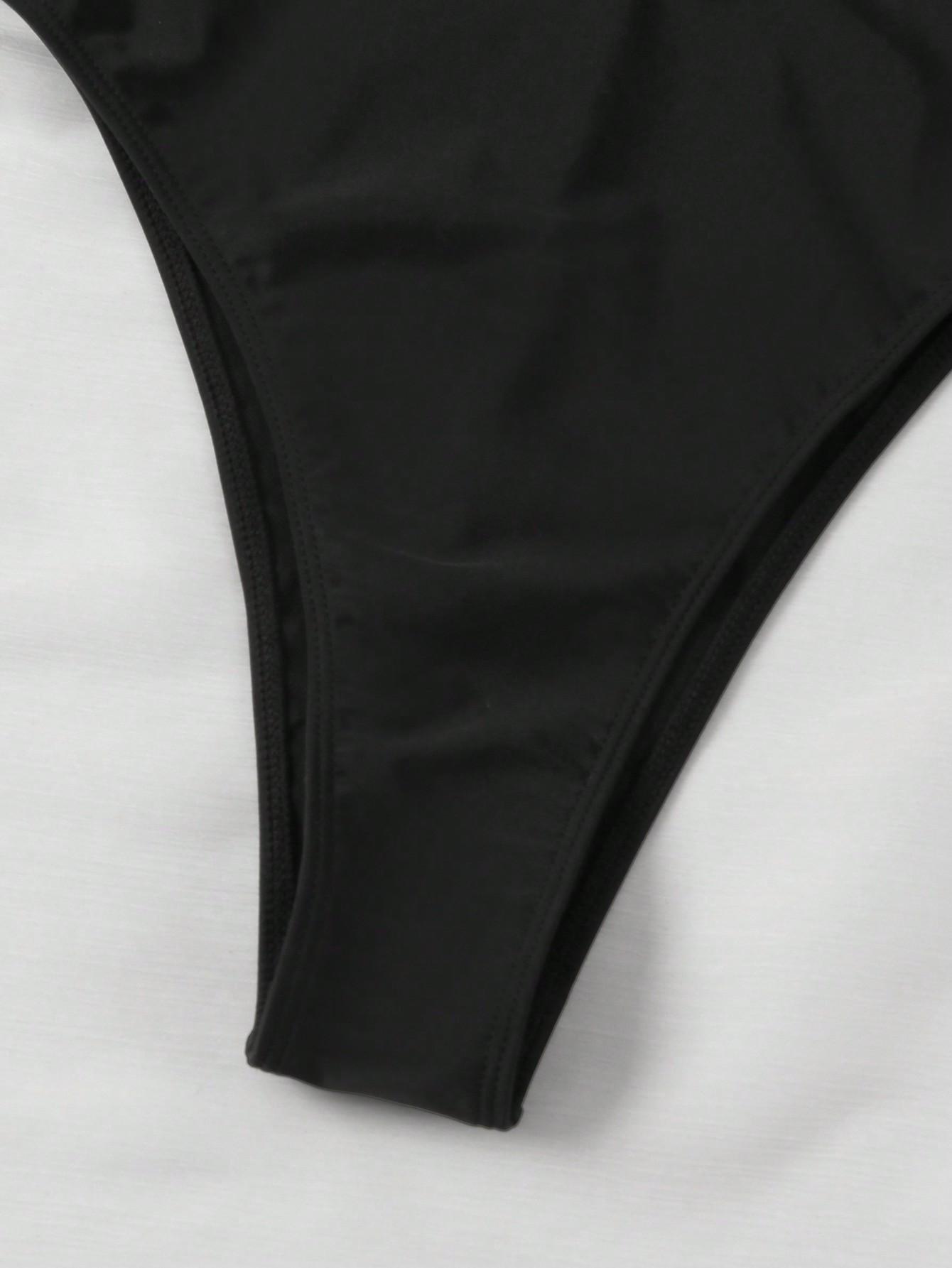 SHEIN CZARNY JEDNOCZĘŚCIOWY STRÓJ KĄPIELOWY S09__XS