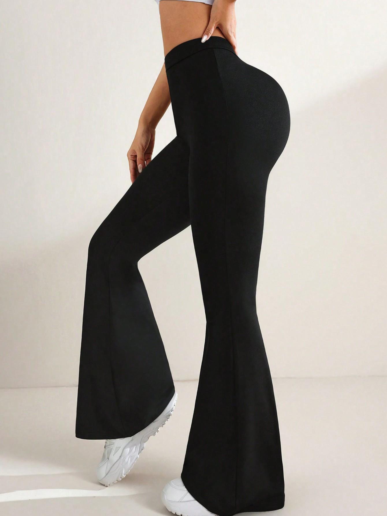 SHEIN CZARNE LEGGINSY DZWONY S06__S