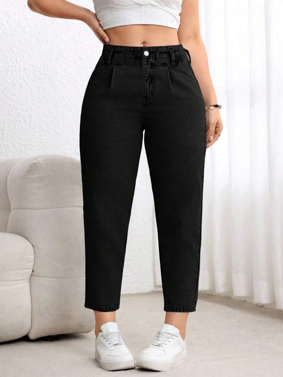 EMERY ROSE CZARNE SPODNIE JEANS ZWĘŻANA NOGAWKA S06__52