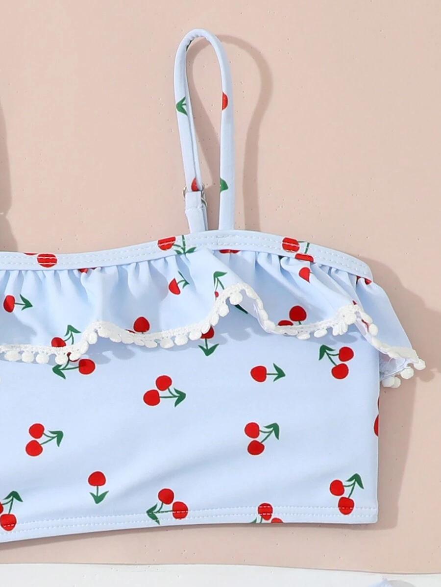 SHEIN DWUCZĘŚCIOWY STRÓJ KĄPIELOWY FALBANA PRINT S09__110/116