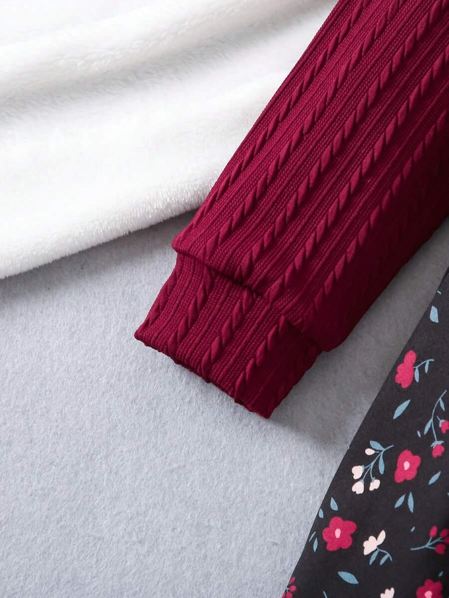 SHEIN SUKIENKA ŁĄCZENIE WZÓR KWIATY S06__110-116