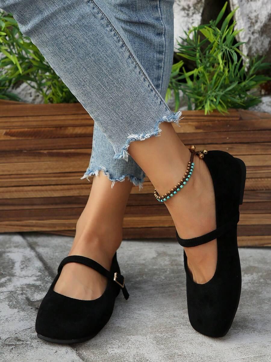 SHEIN CZARNE BALERINY IMITACJA ZAMSZU 39,5