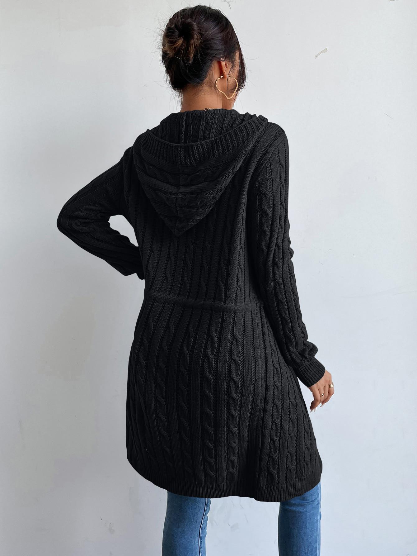 SHEIN CZARNY DZIANINOWY SWETER S06__M