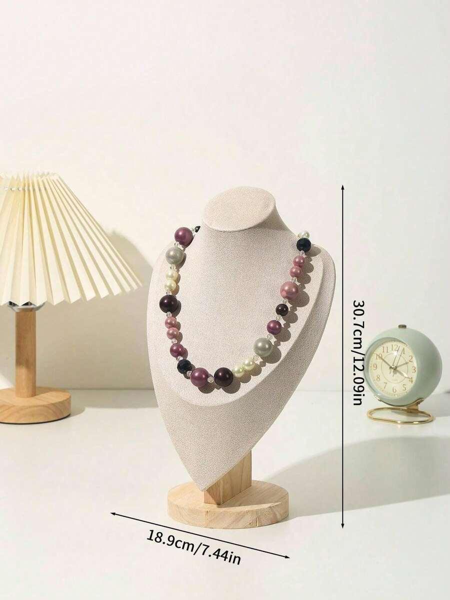 SHEIN DREWNIANY STROJAK NA BIŻUTERIĘ S07__30X14X18CM