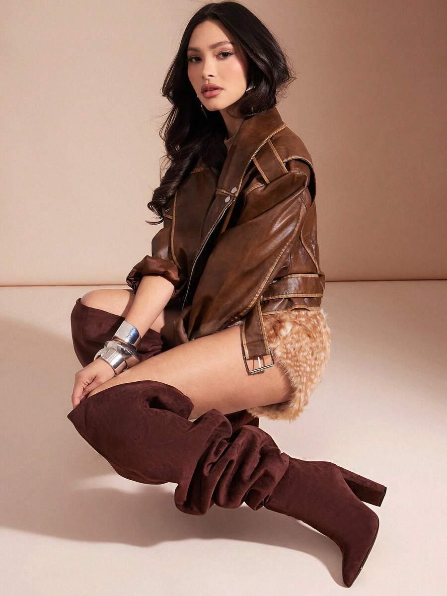 SHEIN BRĄZOWE KOZAKI OBCAS W01__42,5