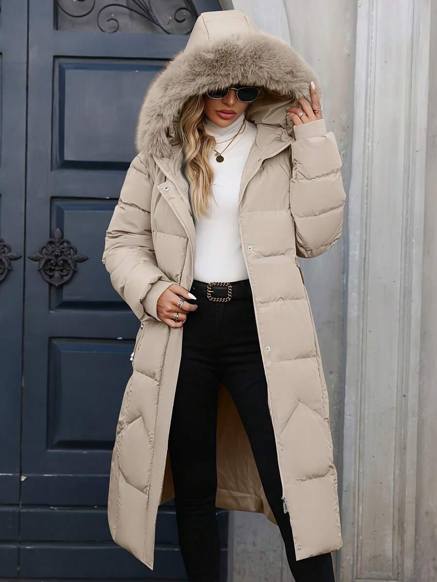 SHEIN BEŻOWA PIKOWANA KURTKA W01__46