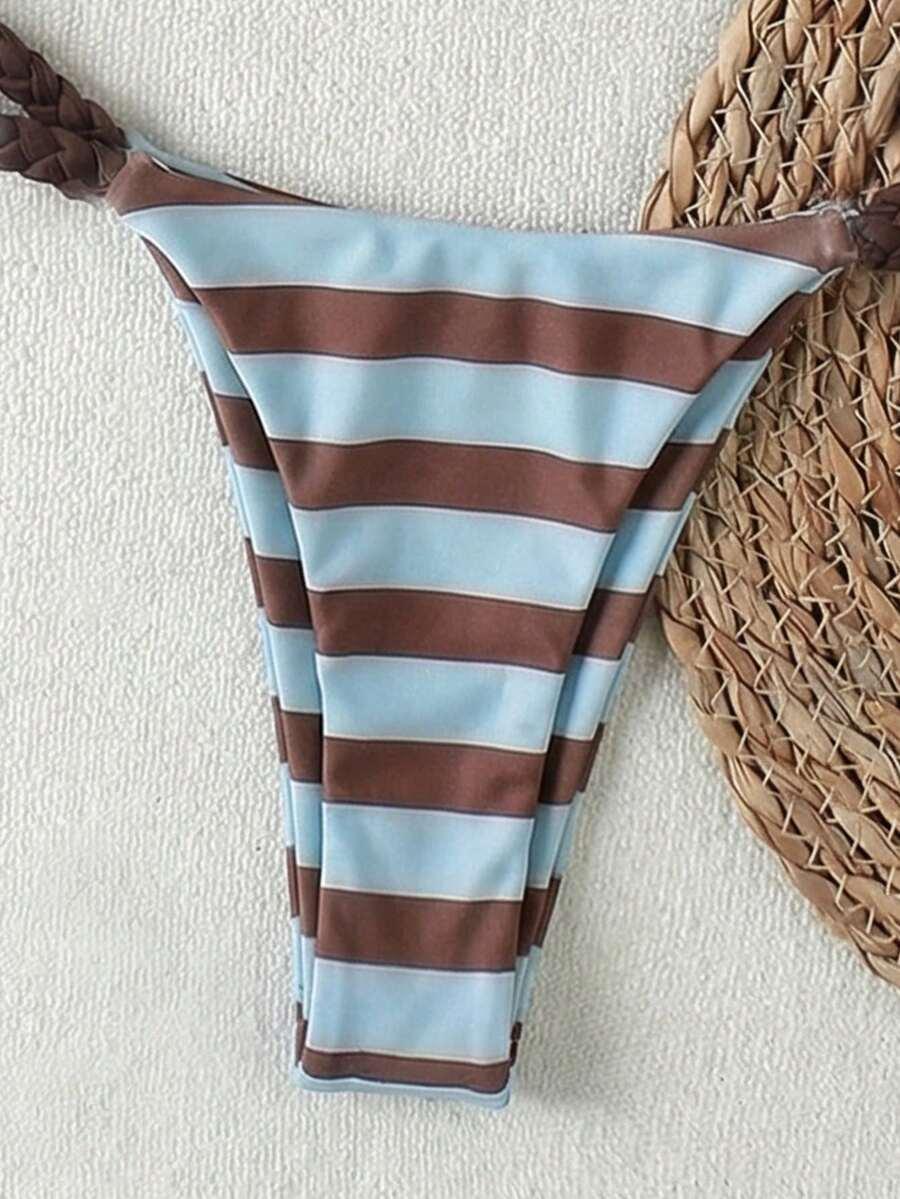 SHEIN DWUCZĘŚCIOWY STRÓJ KĄPIELOWY WZÓR PASKI S09__XS