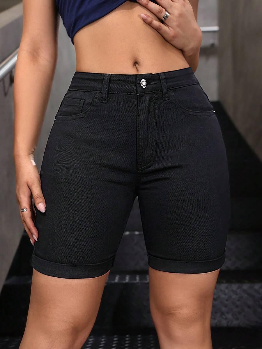SHEIN CZARNE SPODENKI JEANS S06__XL