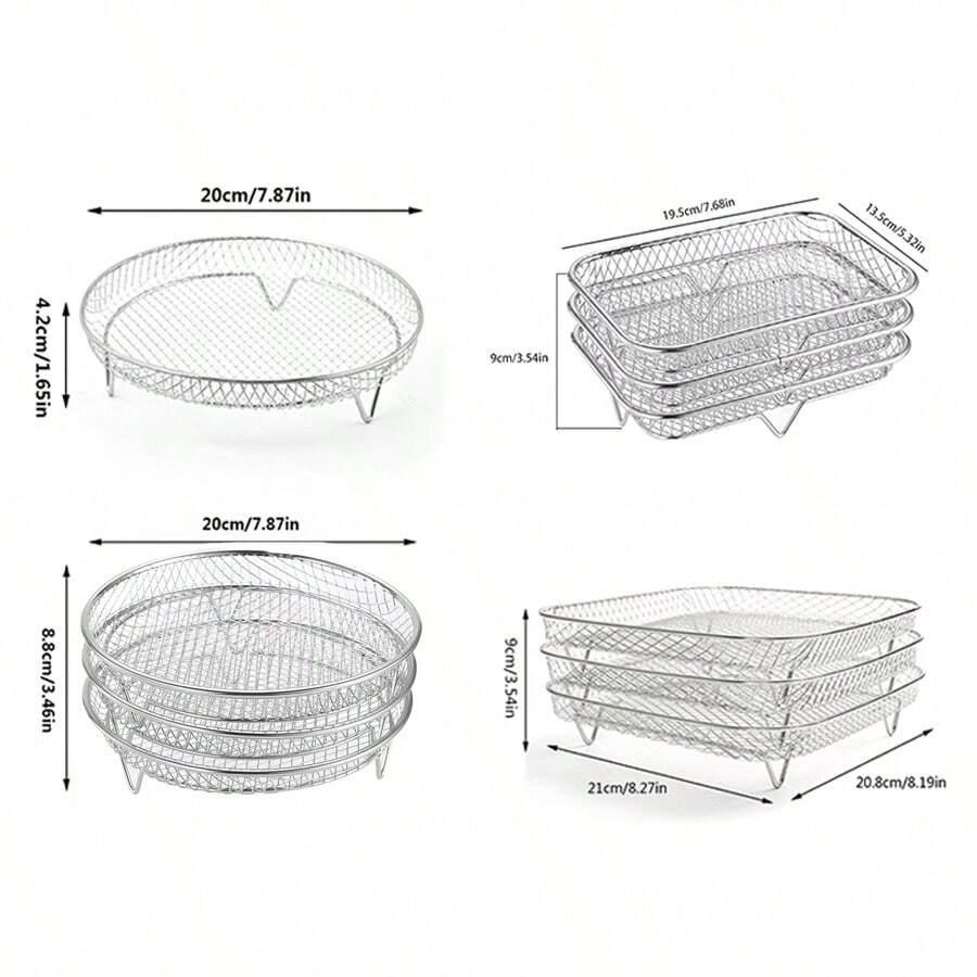 SHEIN METALOWA TACKA DO AIR FRYER S07__9X21X21CM