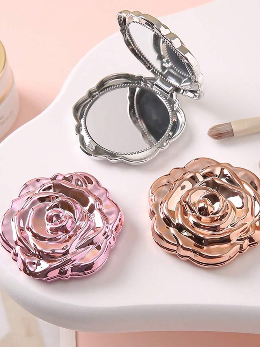 SHEIN RÓŻOWE SKŁADANE LUSTERKO RÓŻA S07 7,5CM