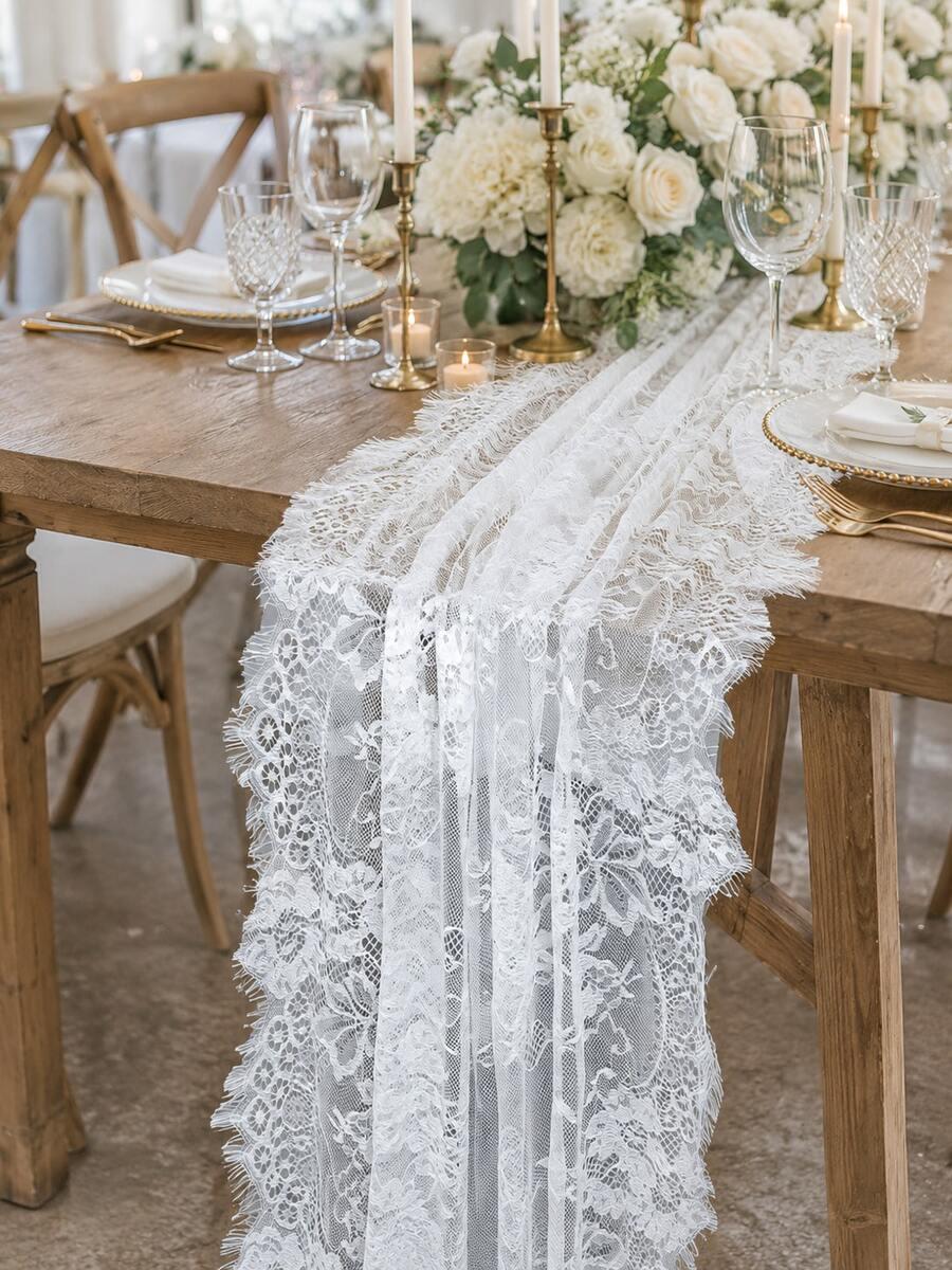 SHEIN BIAŁY BIEŻNIK NA STÓŁ S07__75X300