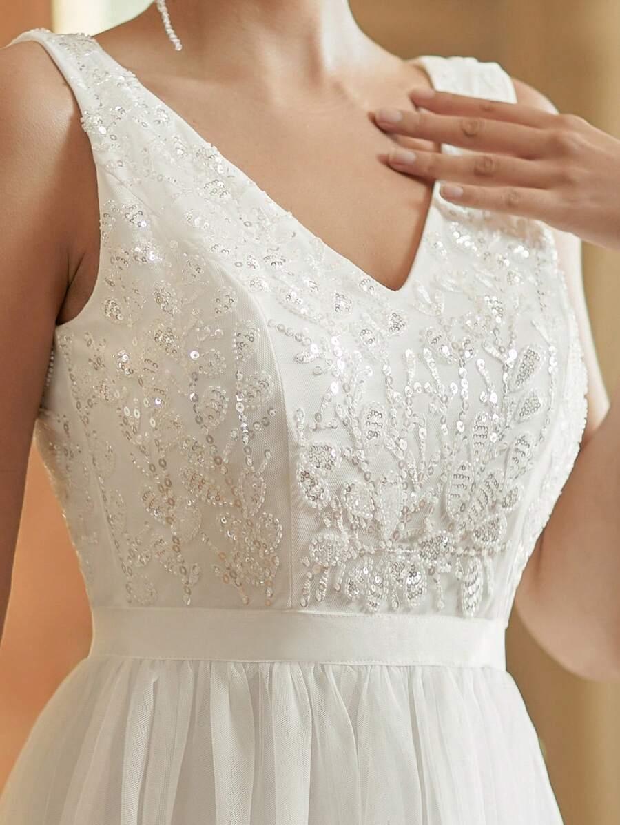 SHEIN SUKNIA ŚLUBNA BEZ RĘKAWÓW S06__M