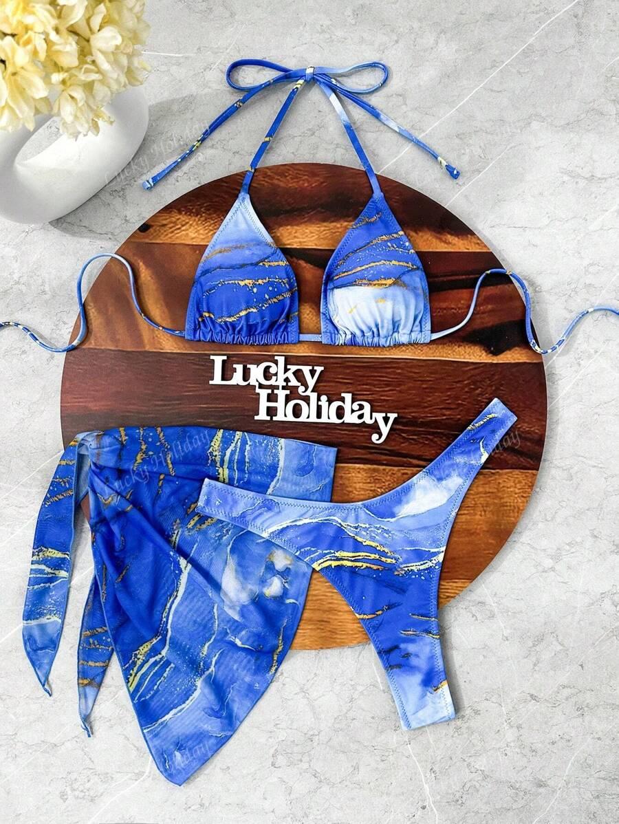 SHEIN TRZYCZĘŚCIOWY KOMPLET BIKINI S09__XS