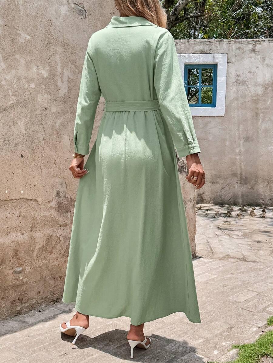 SHEIN ZIELONA MAXI SUKIENKA S06__M