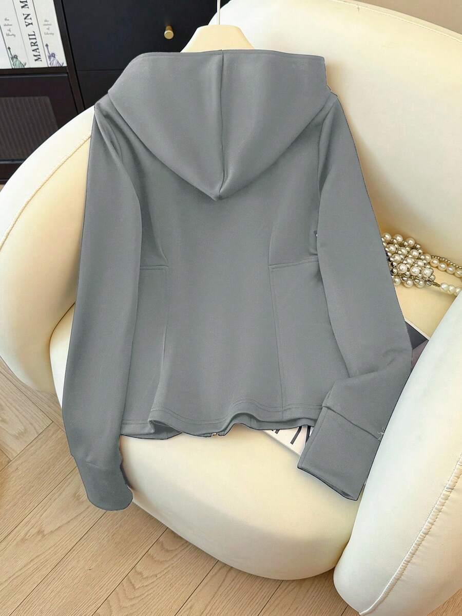 SHEIN SZARA BLUZA ZAMEK S06__XL