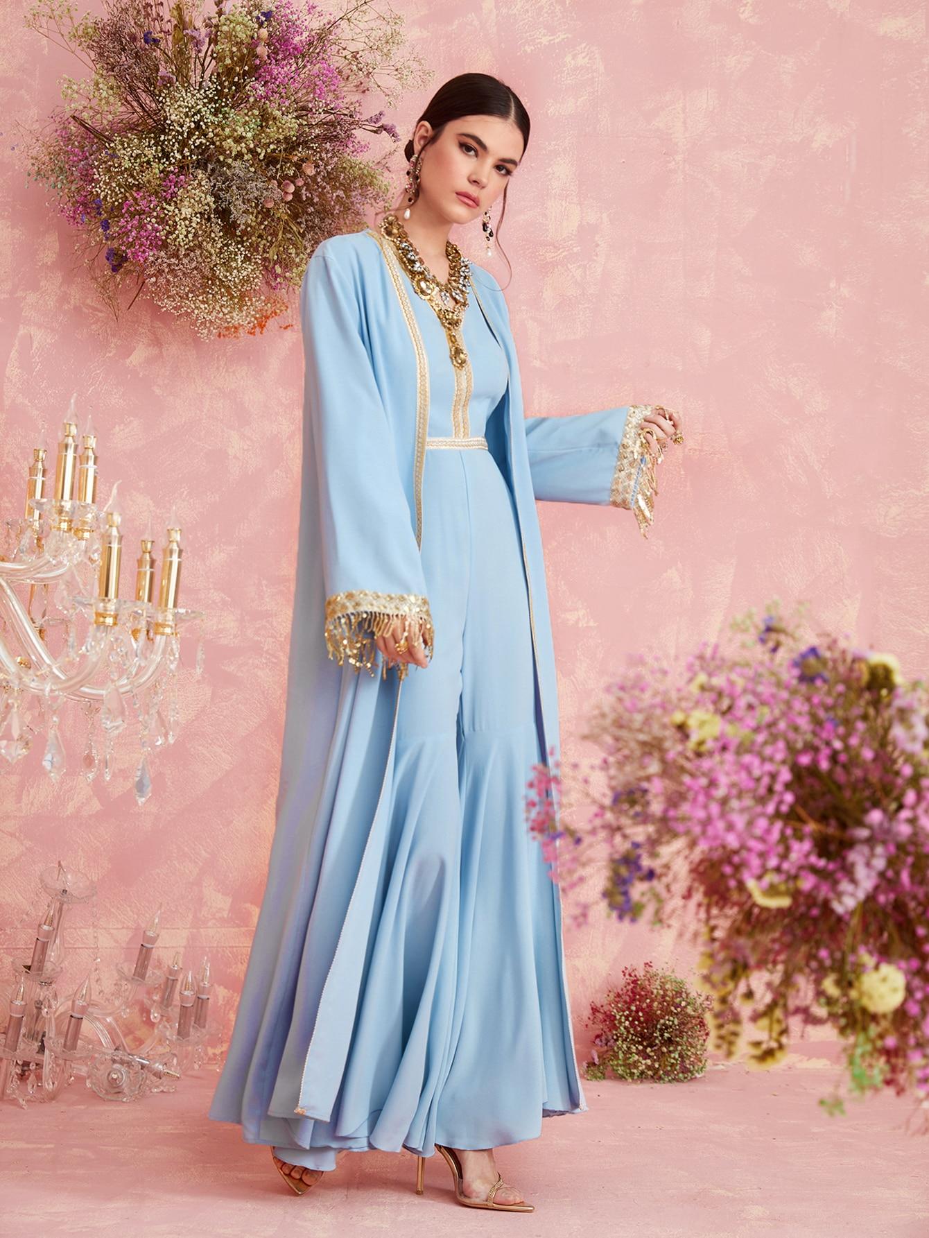 SHEIN NIEBIESKA MAXI SUKIENKA S06__L