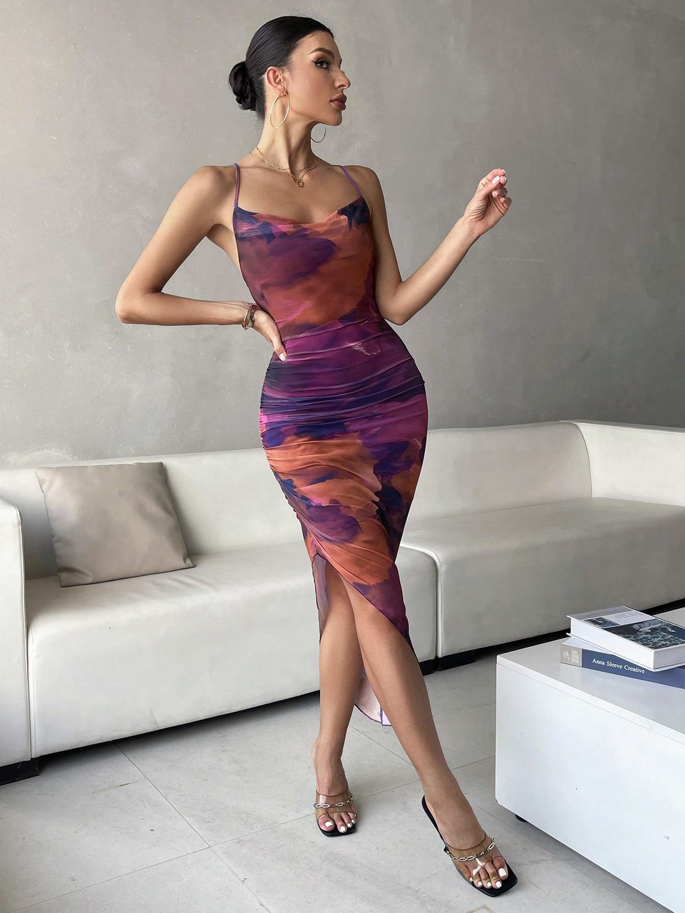 SHEIN SUKIENKA MIDI WIĄZANIE S06__S