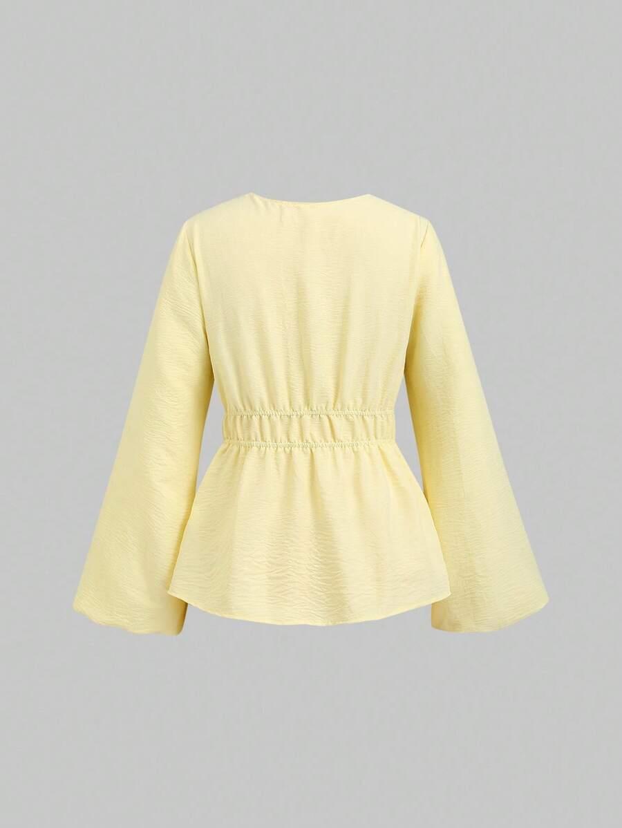 SHEIN ŻÓŁTA BLUZKA DŁUGI RĘKAW S06__M