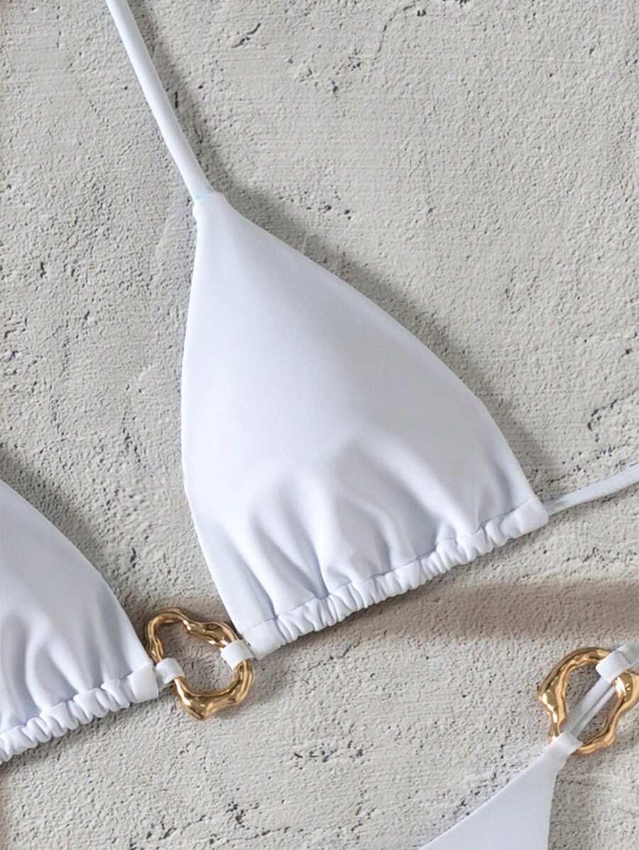 SHEIN BIAŁY DWUCZĘŚCIOWY STRÓJ KĄPIELOWY S09__S