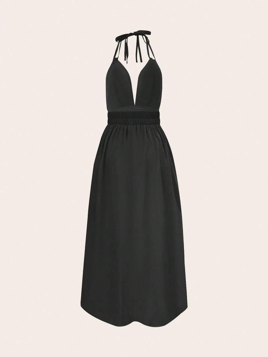 SHEIN CZARNA SUKIENKA WIĄZANIE S06__XS
