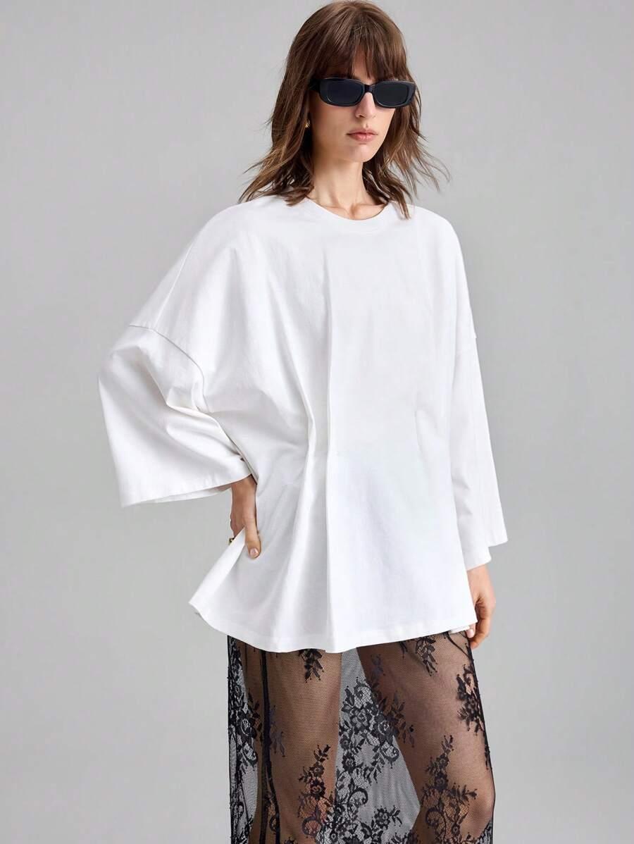 SHEIN BIAŁY OVERSIZE T-SHIRT