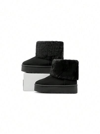SHEIN CZARNE ŚNIEGOWCE SZTUCZNE FUTRO W01__40