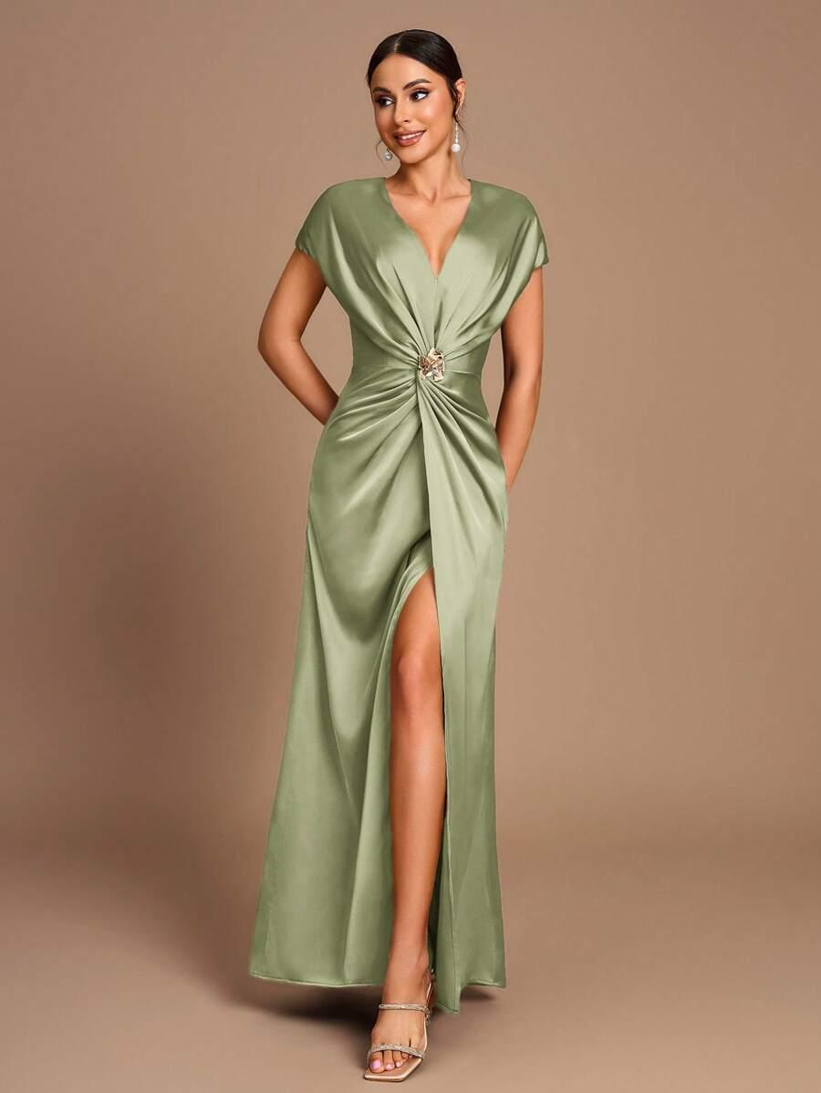 SHEIN ZIELONA MAXI SUKIENKA S06__L