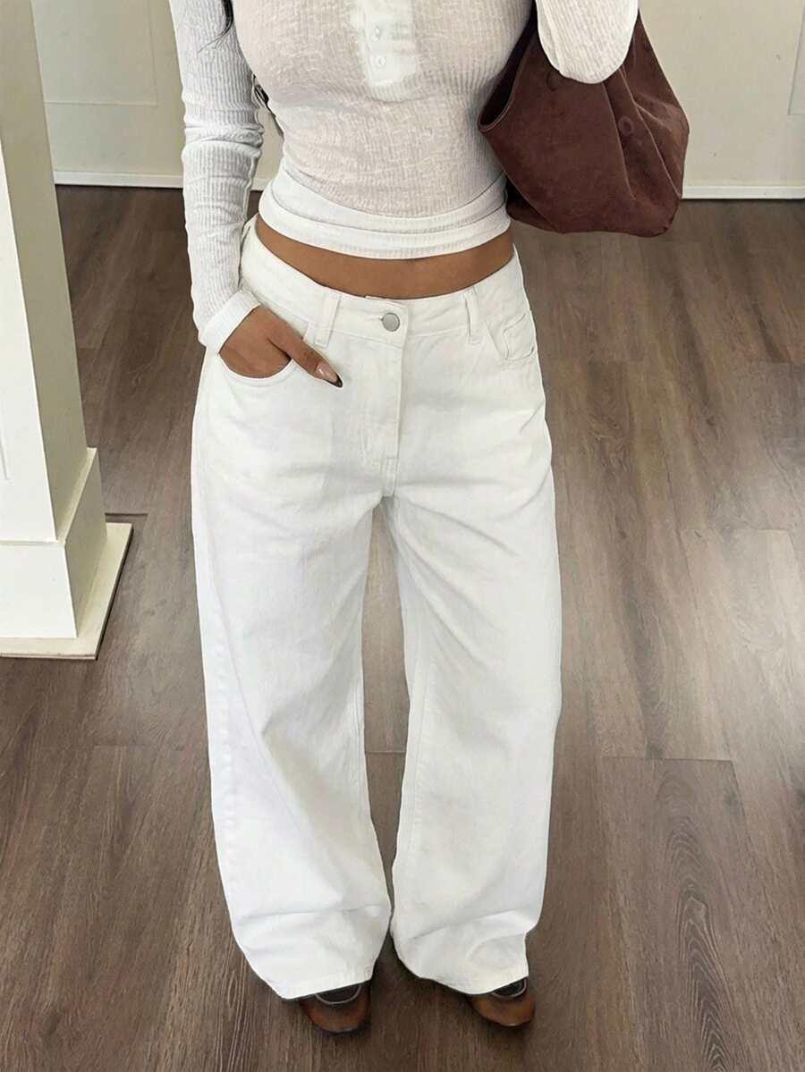 SHEIN BIAŁE SPODNIE JEANS S06__W27/S