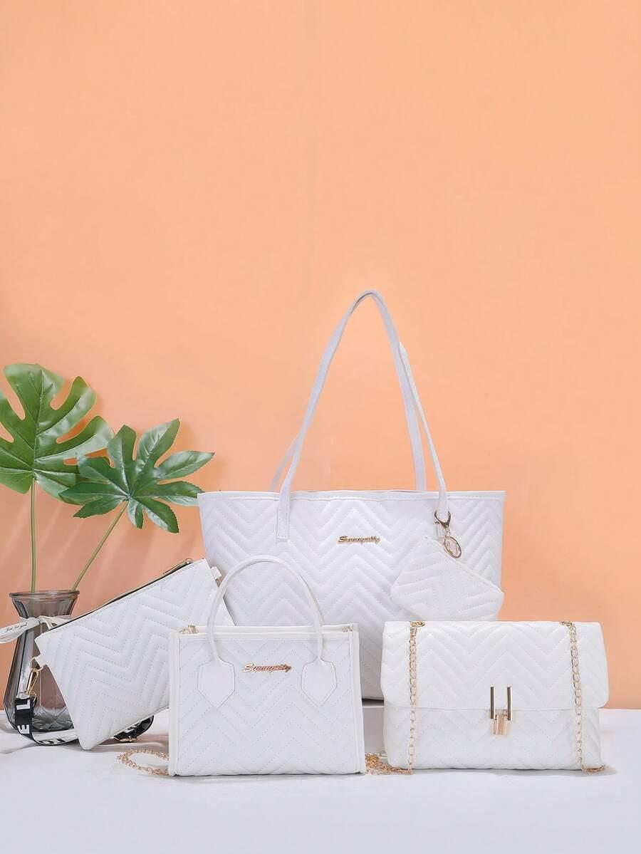 SHEIN BIAŁA TOREBKA 5-PACK S07__40X25CM