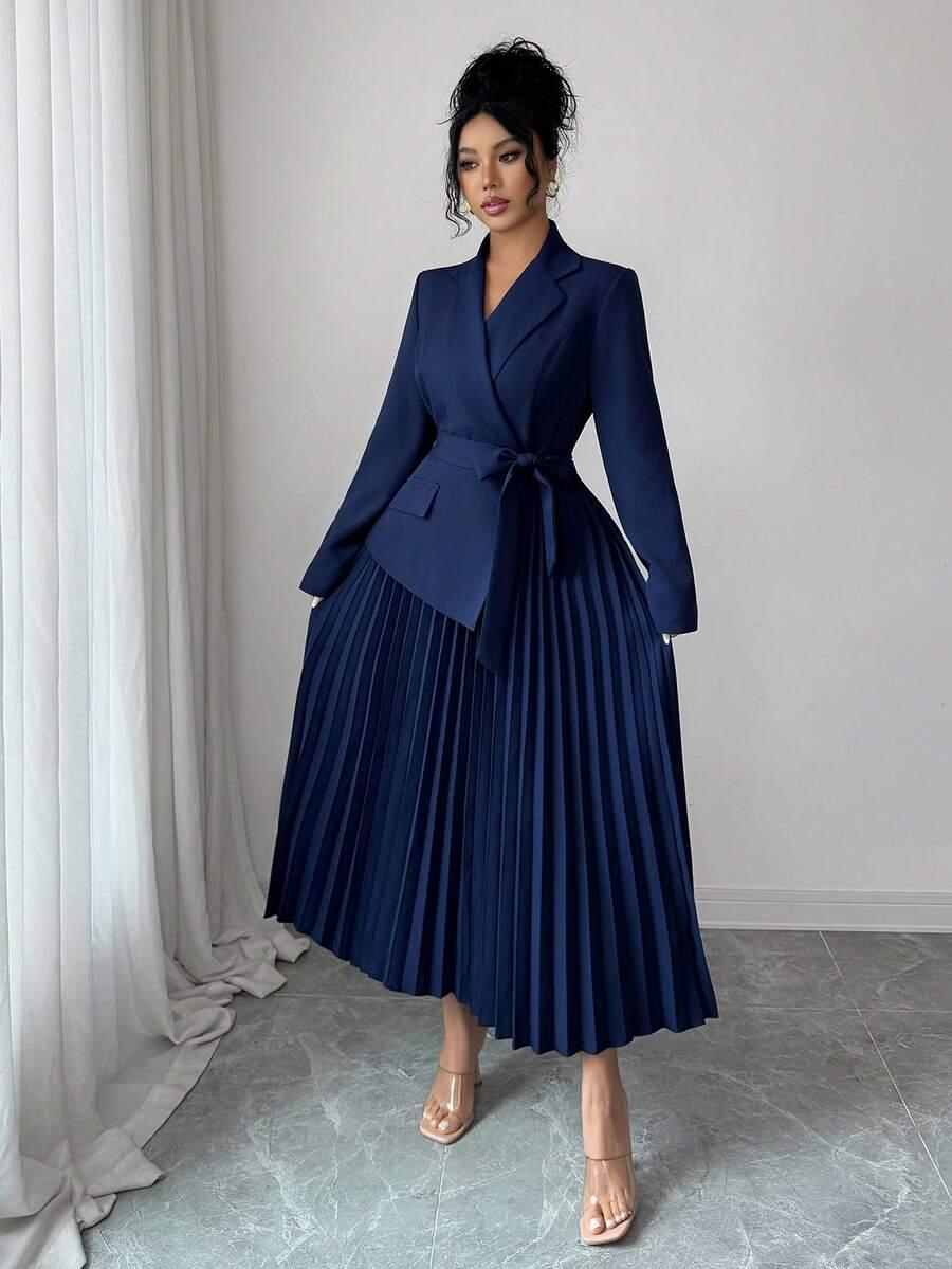 SHEIN GRANATOWA MAXI SUKIENKA S06__M