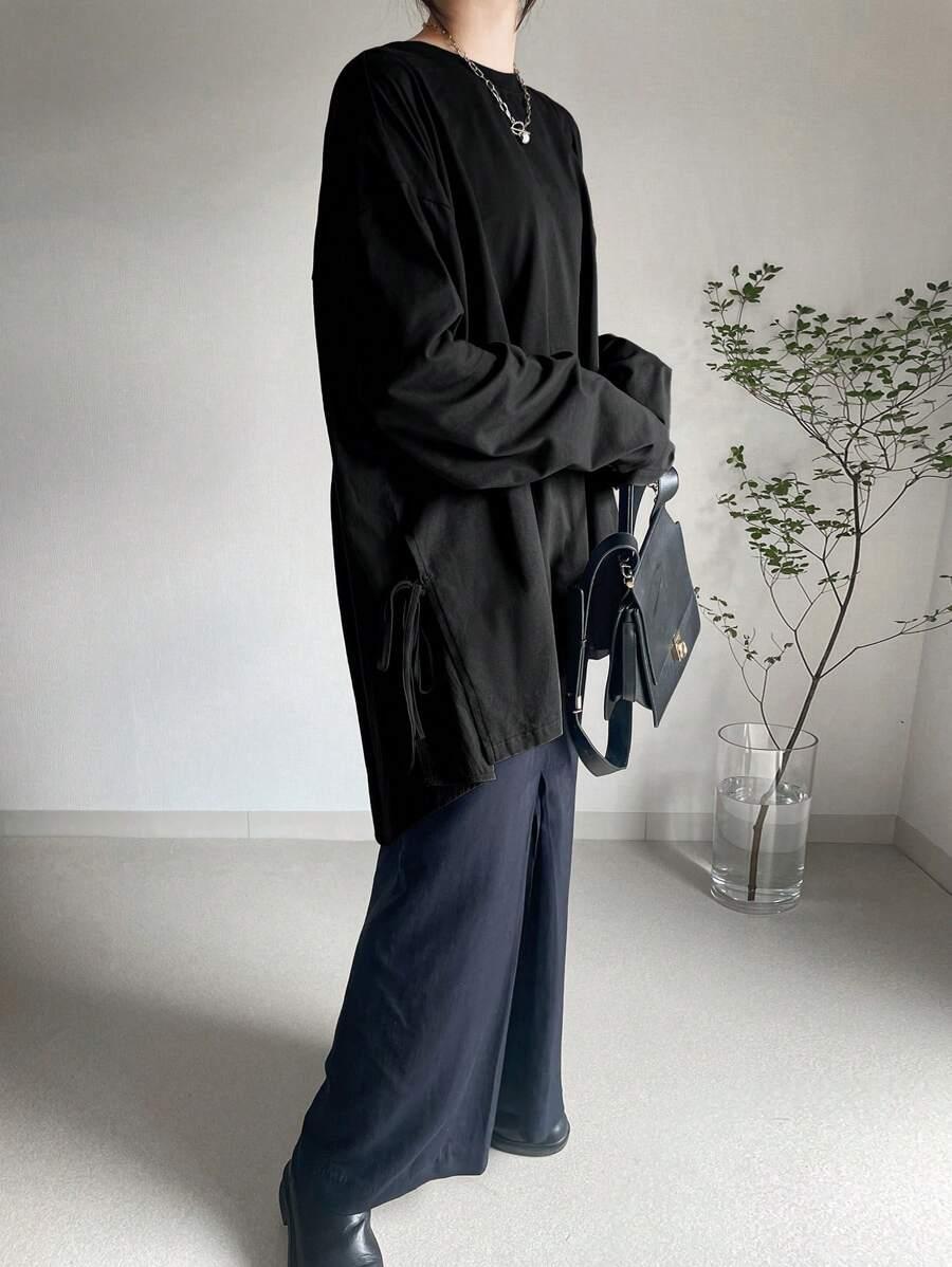 SHEIN CZARNA BLUZKA WIĄZANIE S06__XL