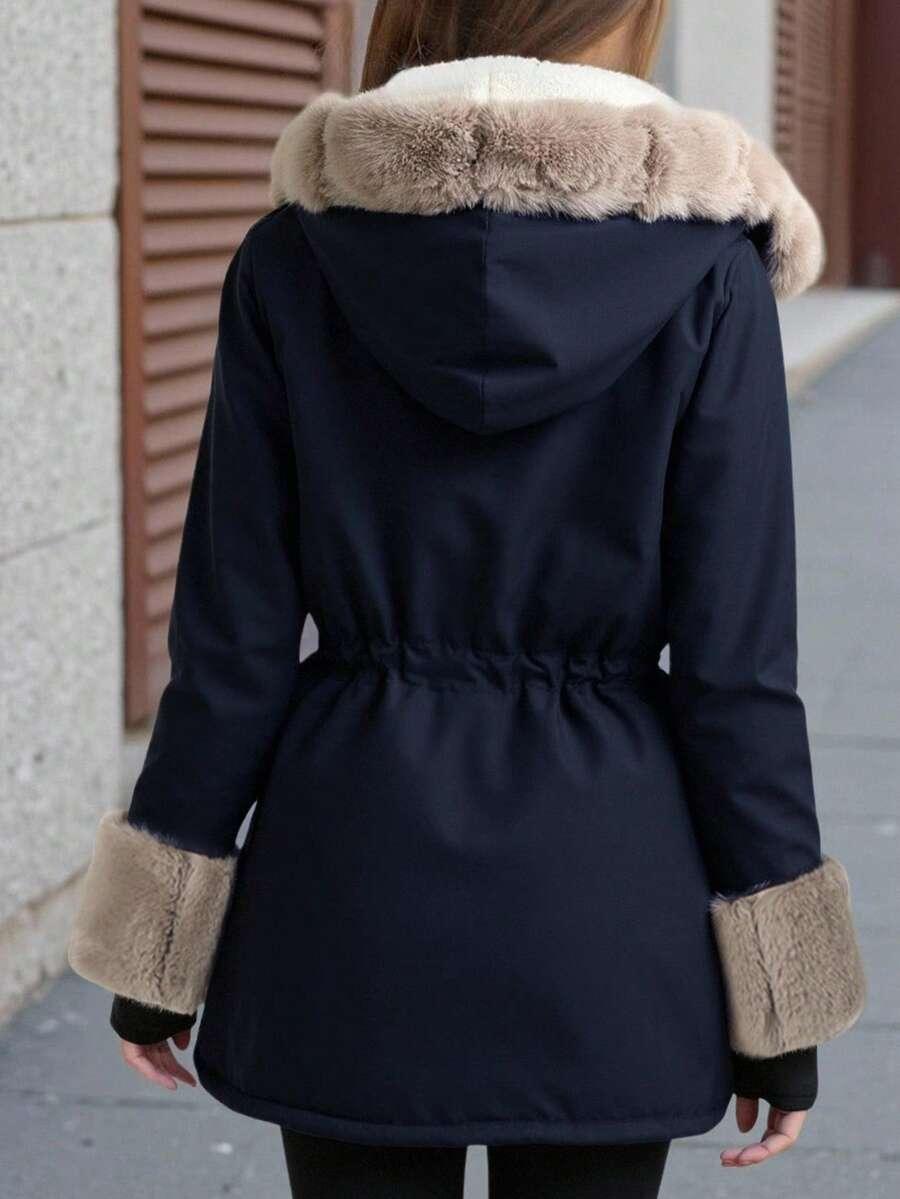 SHEIN GRANATOWA KURTKA KAPTUR W01__146/152