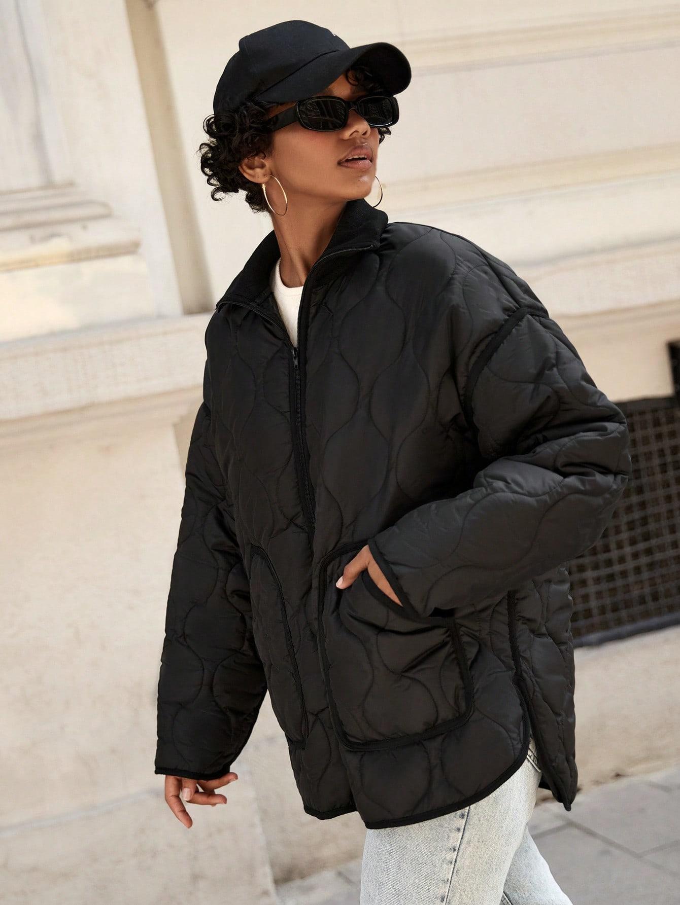 SHEIN CZARNA PIKOWANA KURTKA W01__XL