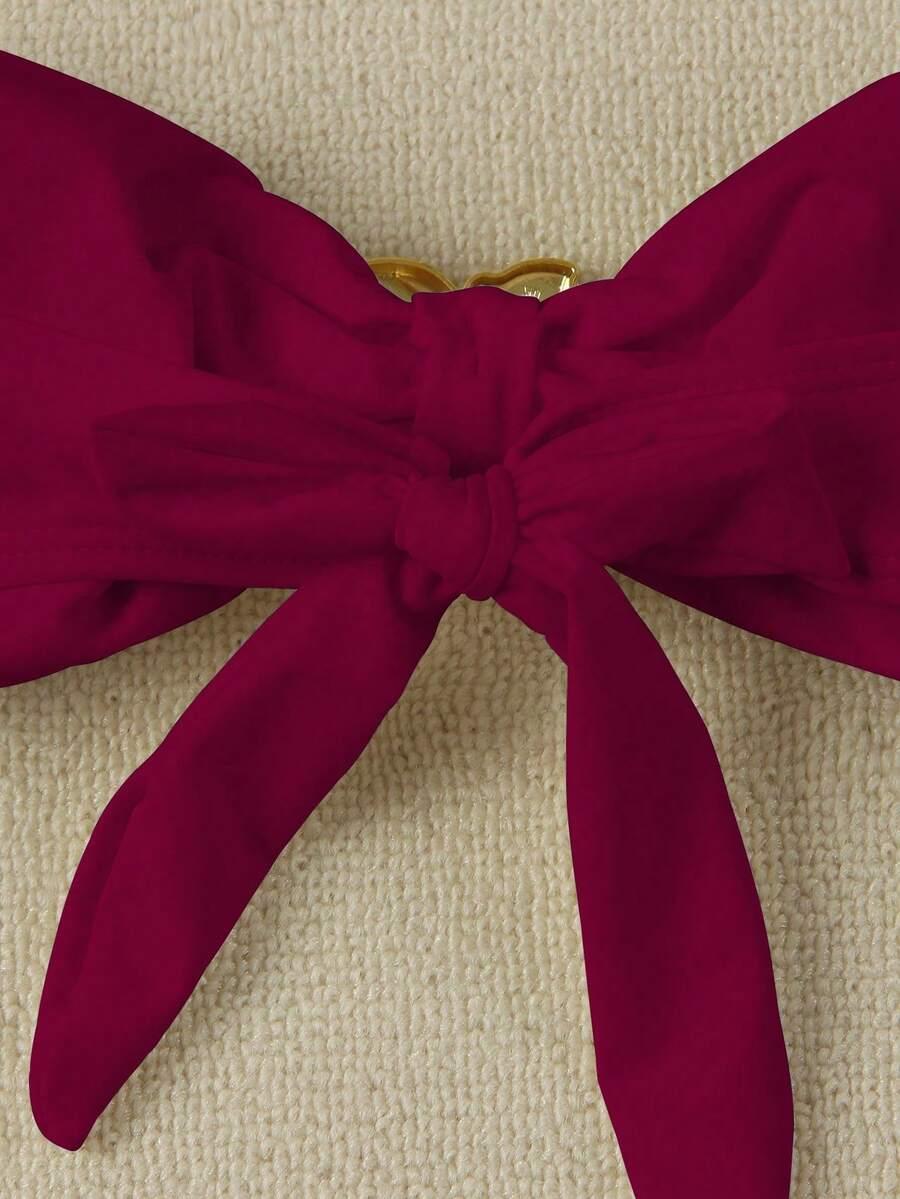 SHEIN CZERWONY DWUCZĘŚCIOWY STRÓJ KĄPIELOWY S09__M