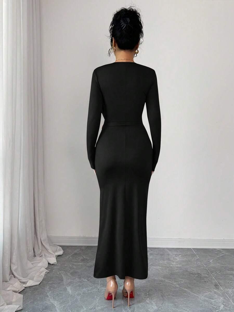 SHEIN CZARNA MAXI SUKIENKA S06__L