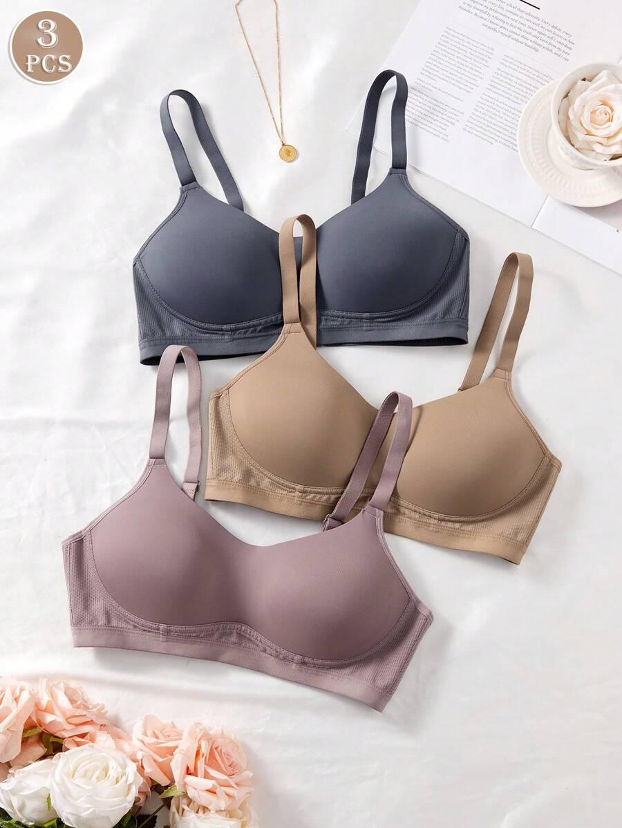SHEIN MIĘKKI BIUSTONOSZ 3-PACK S06__L