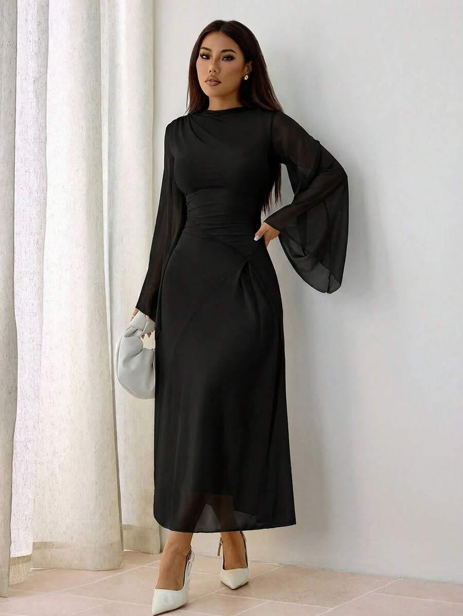 SHEIN CZARNA MAXI SUKIENKA S06__L