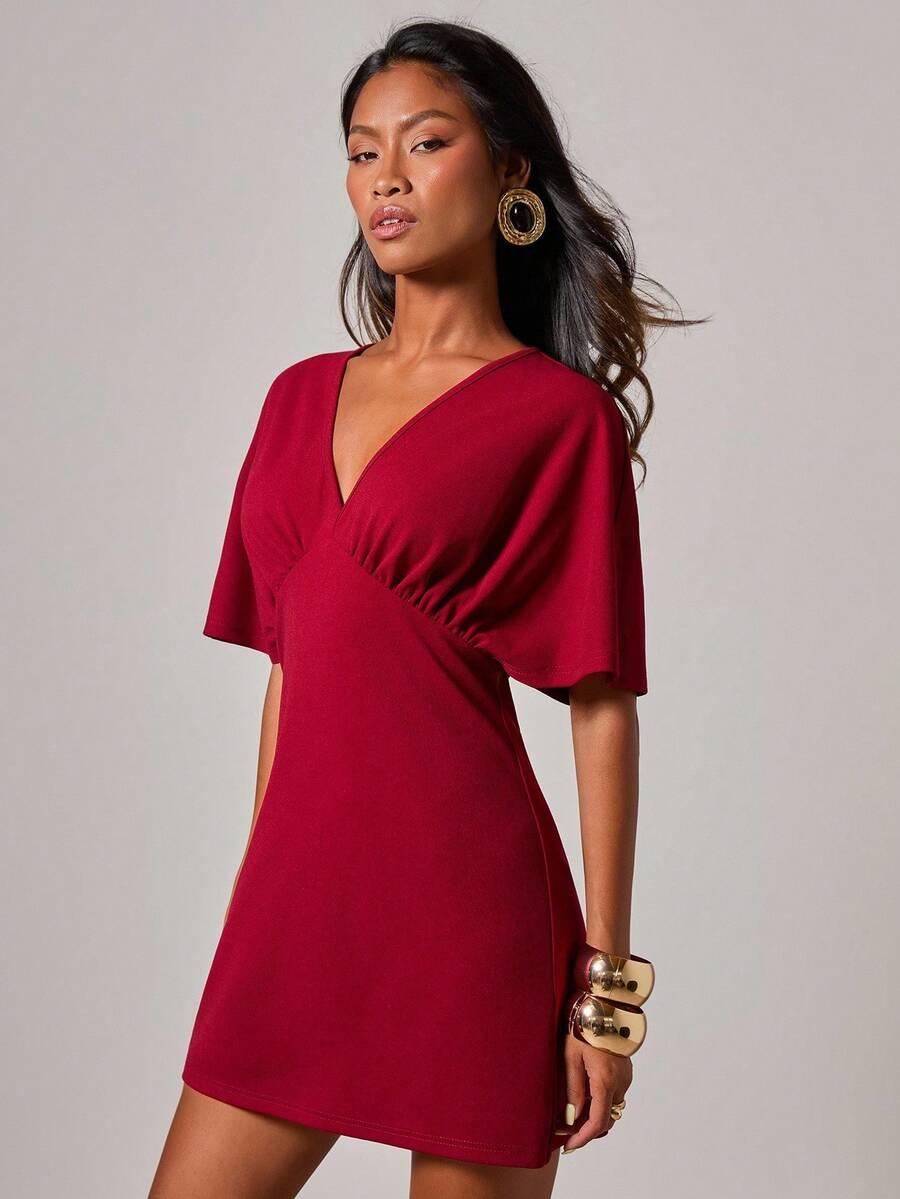 SHEIN CZERWONA MINI SUKIENKA S06__L
