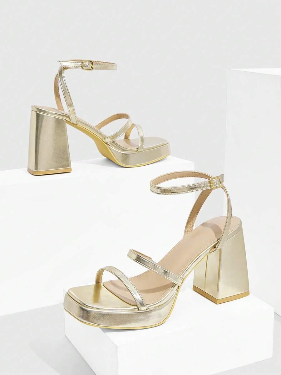 SHEIN ZŁOTE SANDAŁY OBCAS S06__36