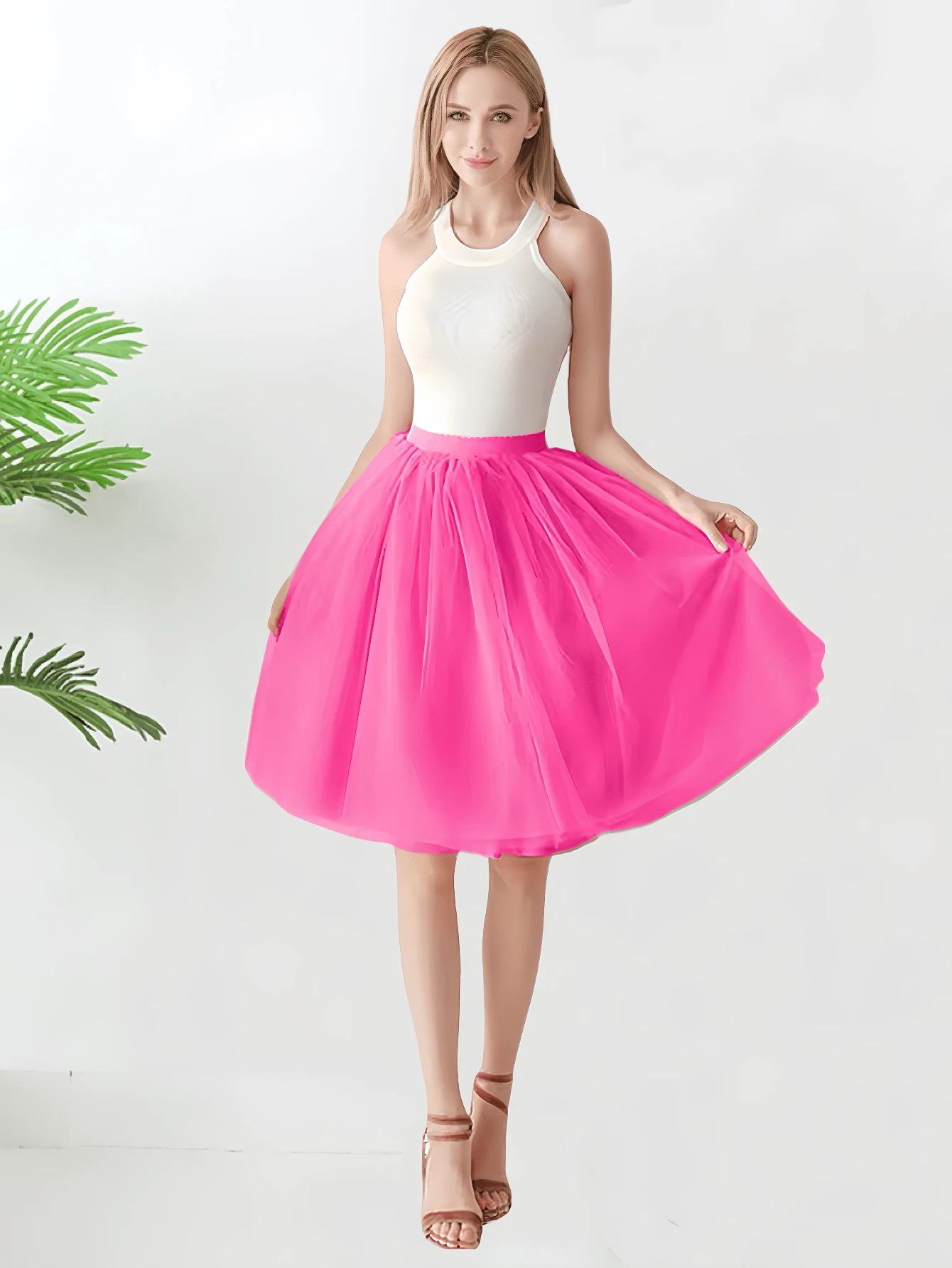 SHEIN RÓŻOWA SPÓDNICA TIUL S06__OS