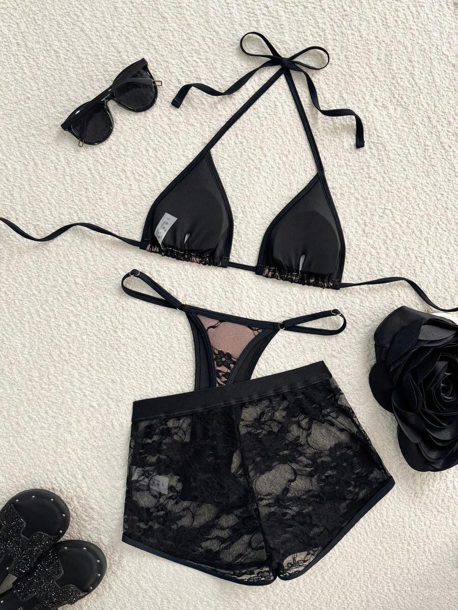 SHEIN TRZYCZĘŚCIOWY STRÓJ KĄPIELOWY S09__XXS