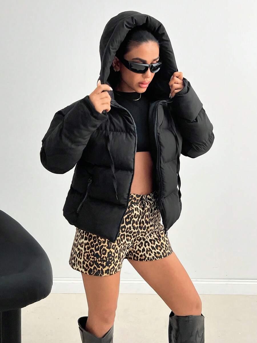 SHEIN CZARNA KURTKA KAPTUR W01__S