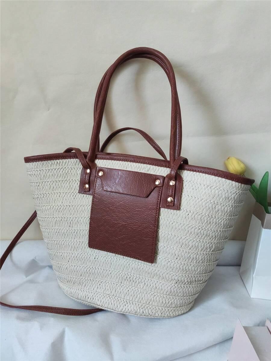 SHEIN BEŻOWY KOSZYK CASUAL S07__30X13X25CM