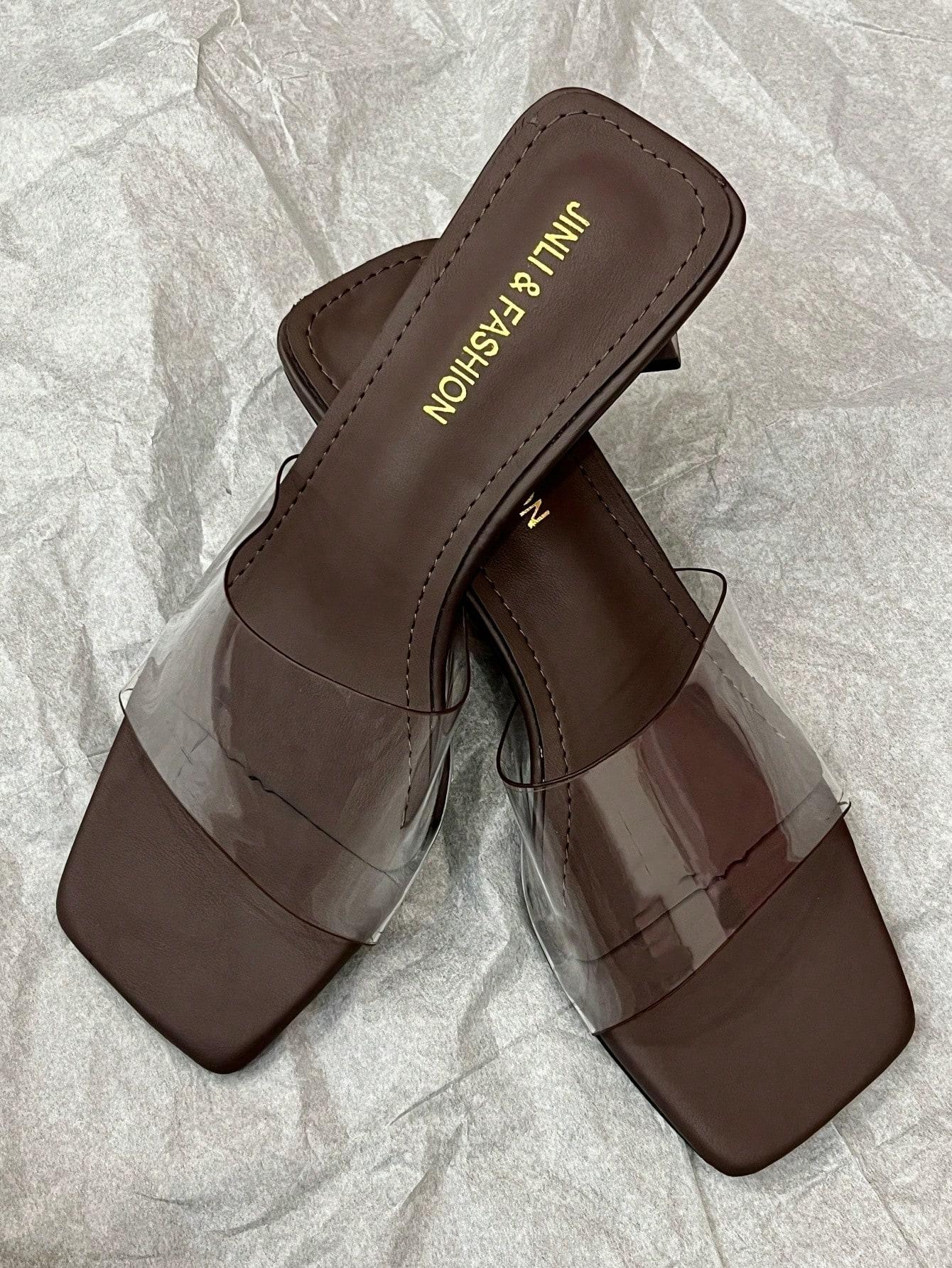 SHEIN BRĄZOWE KLAPKI OBCAS S06__38