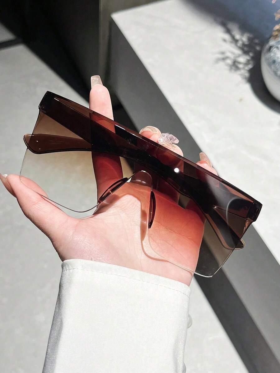 SHEIN BRĄZOWE OKULARY PRZECIWSŁONECZNE S07__