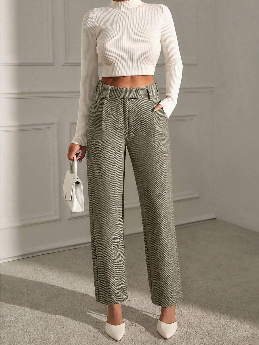 SHEIN SPODNIE PROSTA NOGAWKA S06__S