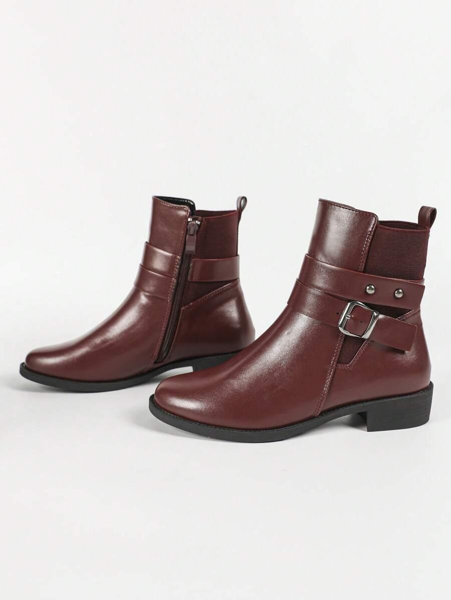 SHEIN BORDOWE BOTKI ZA KOSTKĘ OBCAS W01__38